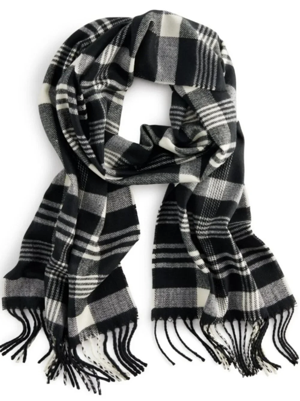 Women's Softer than Cashmere Black Plaid Scarf  NWT